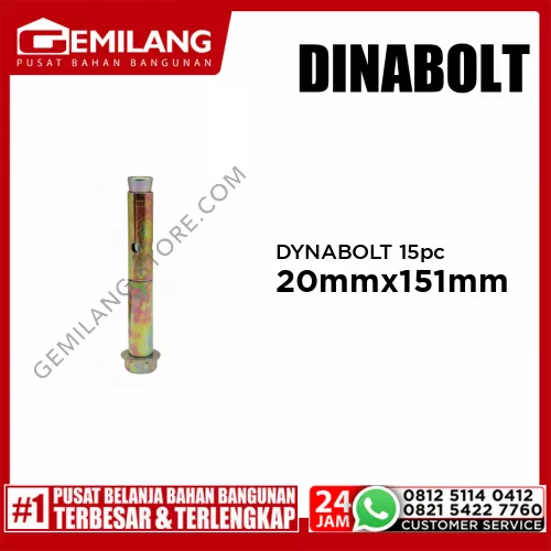 DYNABOLT 20mm x 151mm (15pc)/KOTAK
