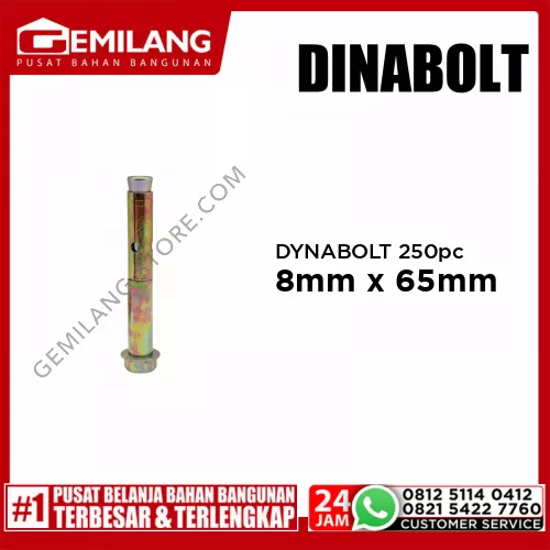 DYNABOLT 8mm x 65mm (250pc)/KOTAK