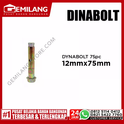 DYNABOLT 12mm x 75mm (75pc)/KOTAK