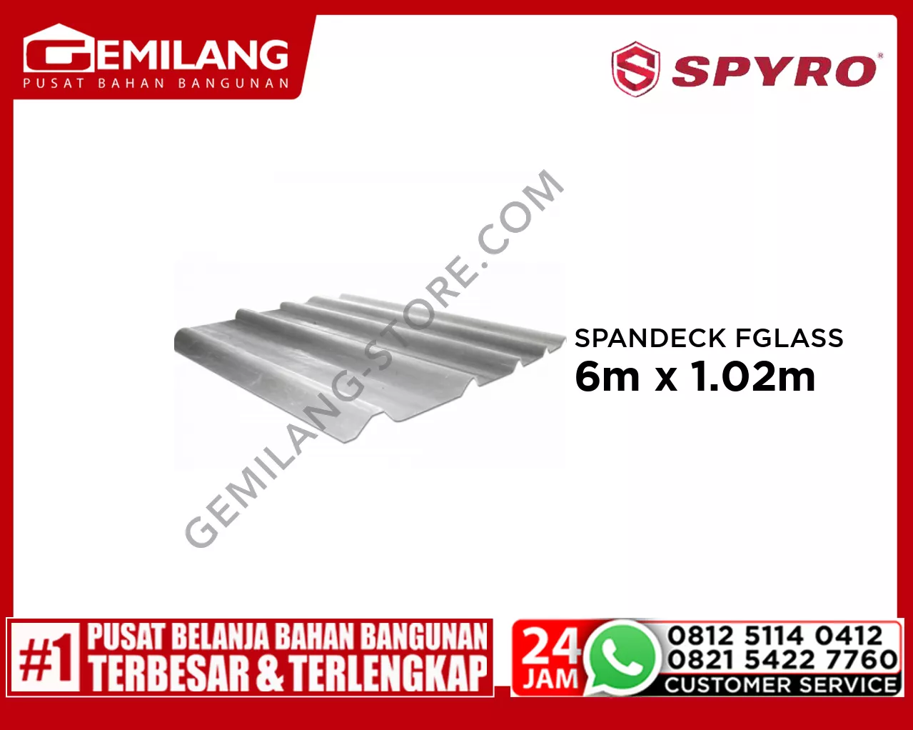 SPYRO SPANDECK FIBERGLASS 600cm x 102cm x 1.5mm