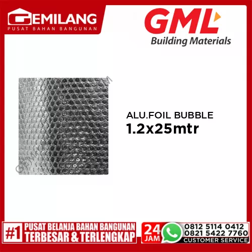GML ALUMINIUM FOIL BUBBLE 4mm 1.2 x 25mtr/ROLL