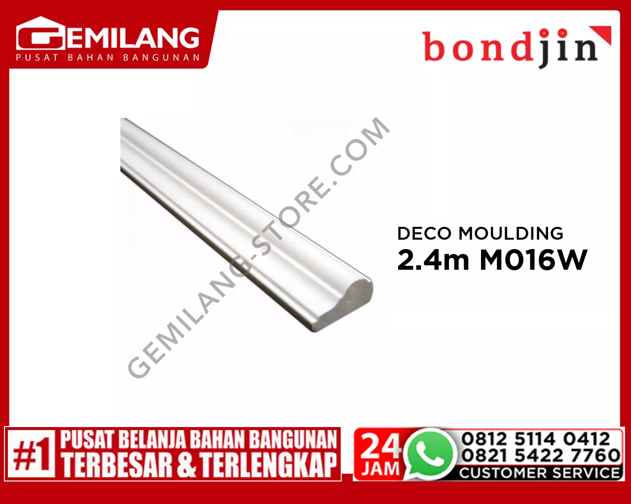 BONDJIN DECO MOULDING 2.4M M016-W