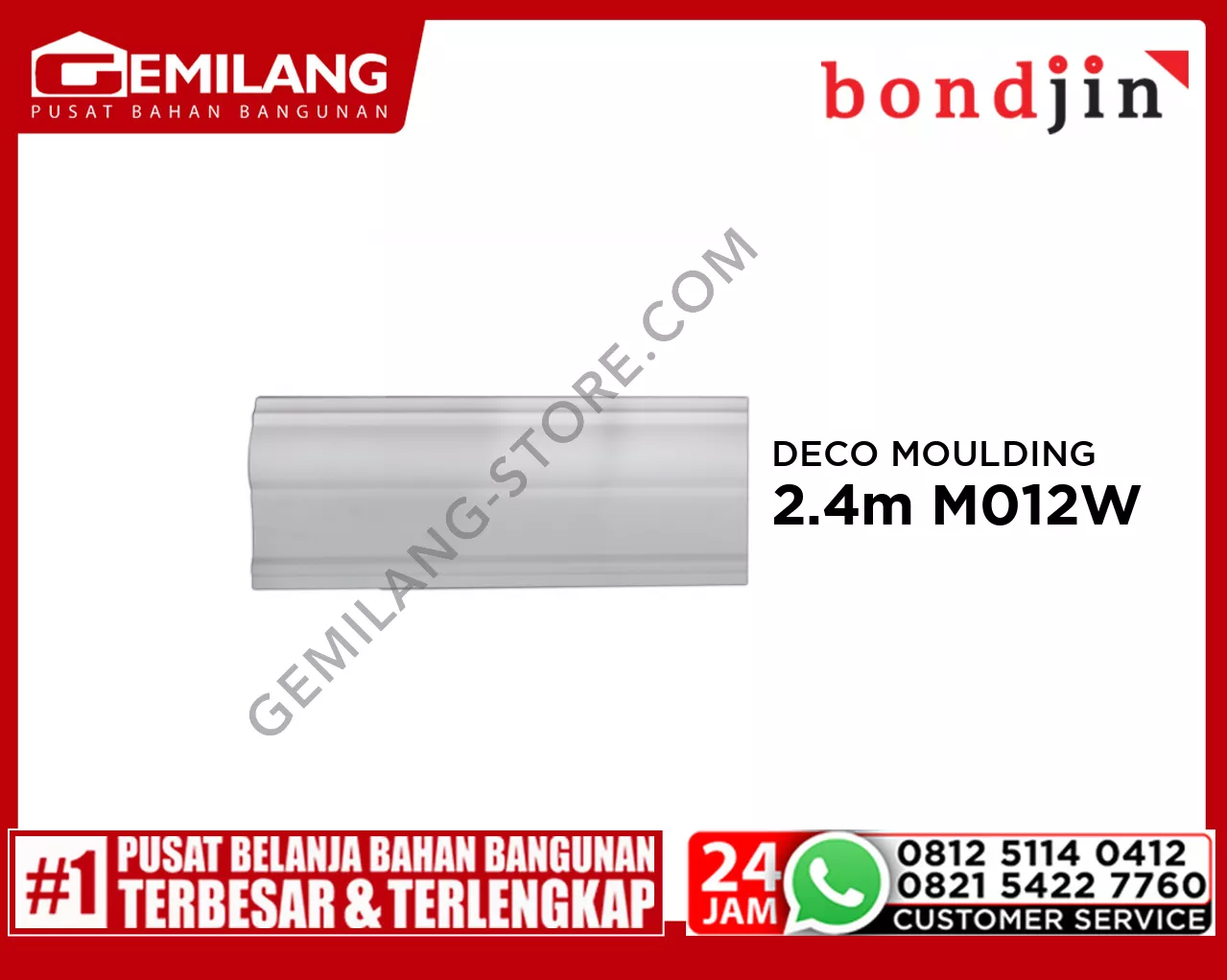 BONDJIN DOOR MOULDING 2.4M M012-W