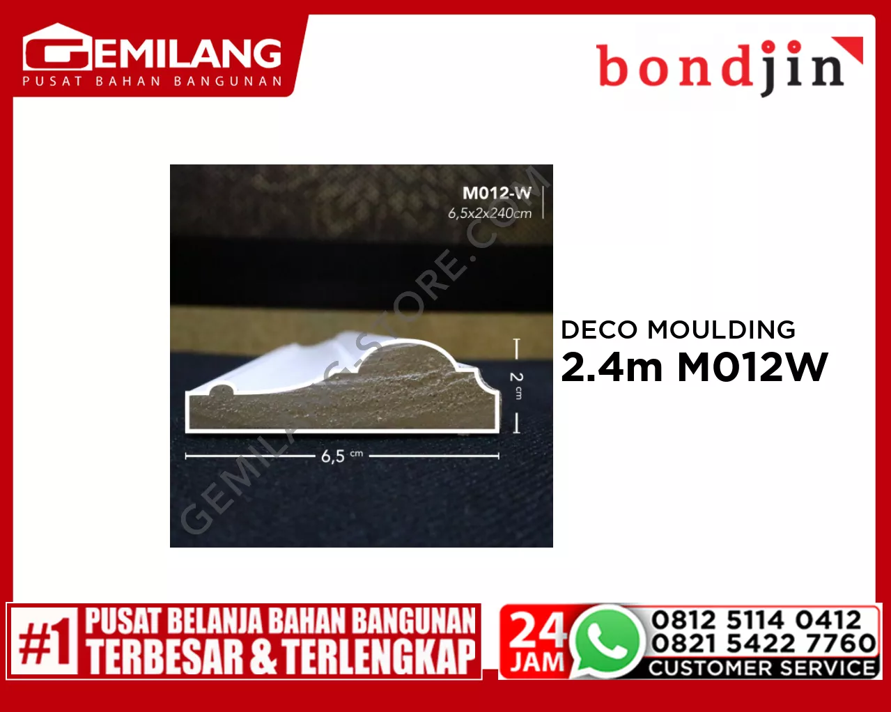 BONDJIN DOOR MOULDING 2.4M M012-W