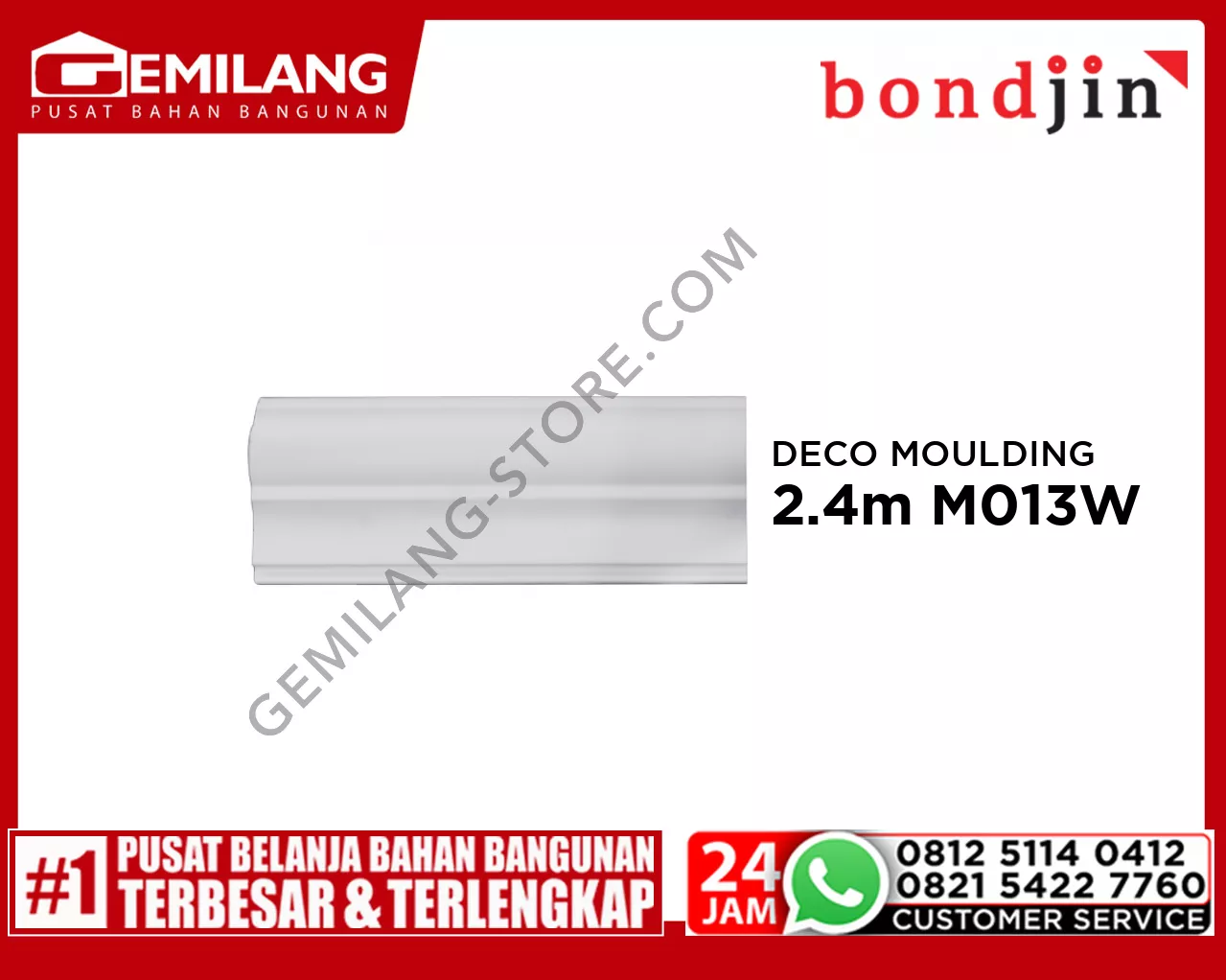 BONDJIN DOOR MOULDING 2.4M M013-W