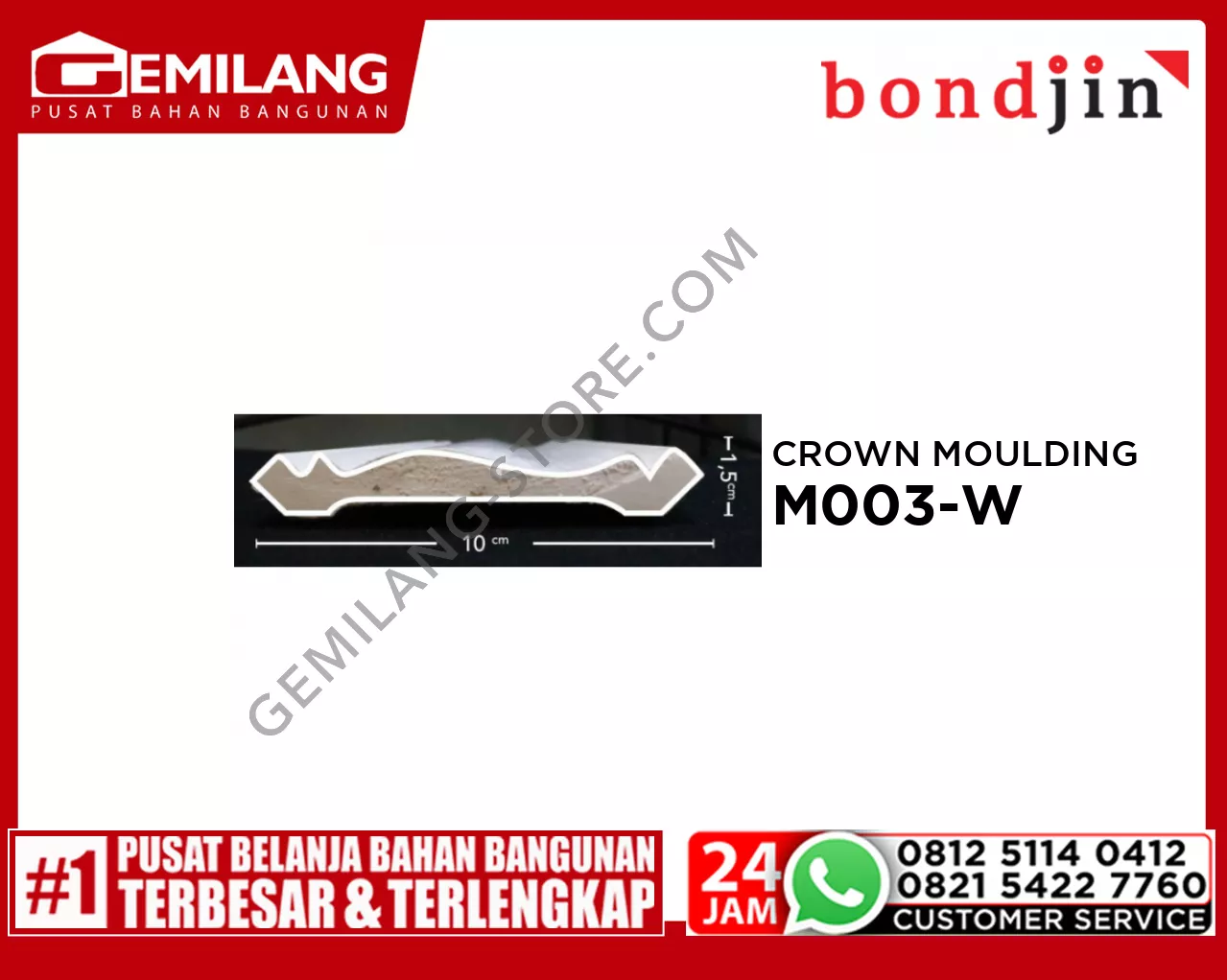 BONDJIN CROWN MOULDING M003-W (100 x 2400 x 15T)