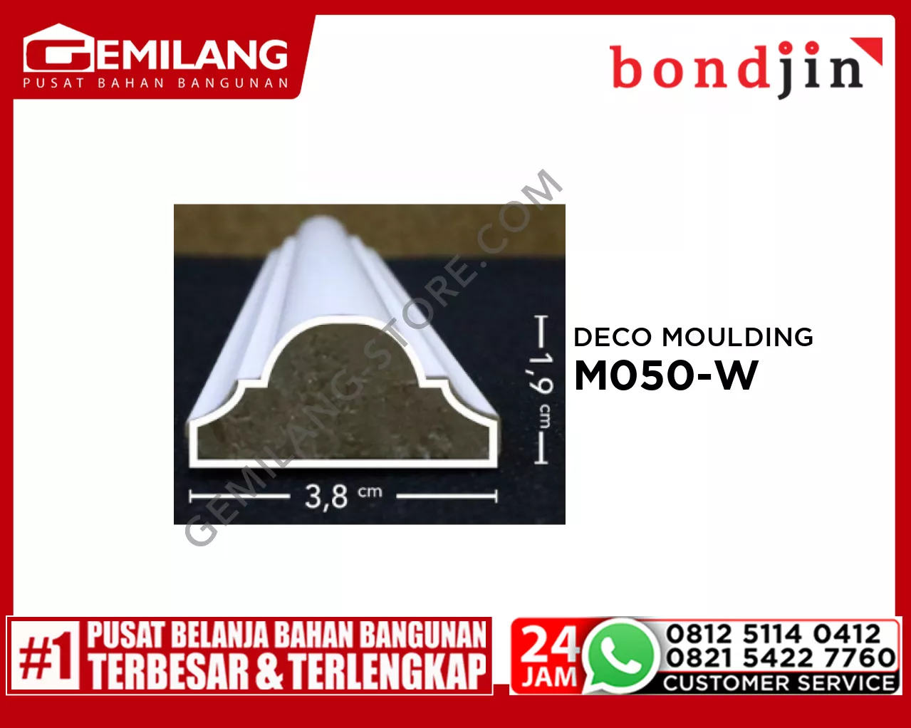 BONDJIN DECO MOULDING M050-W (38 x 2400 x 19T)