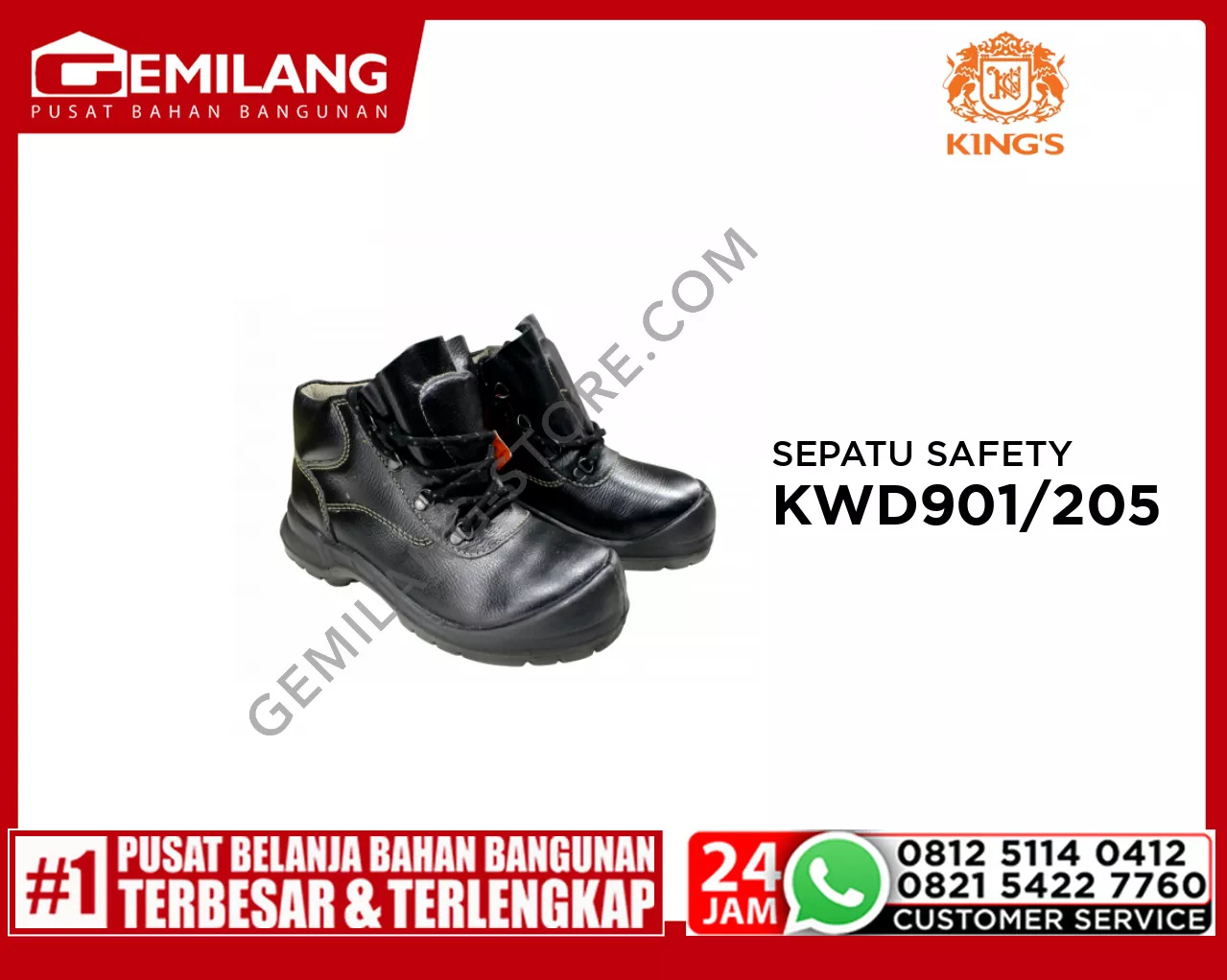KING COMFORT RANGE SEPATU SAFETY BLACK KWD901/205