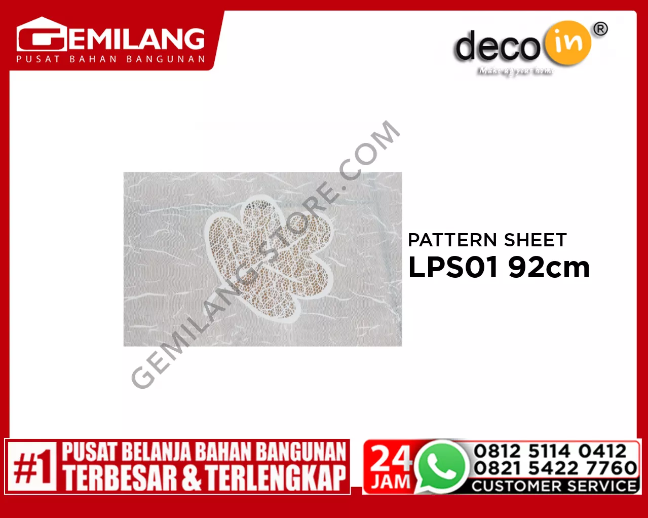 DECOIN PATTERN SHEET LPS 01 92cm /mtr