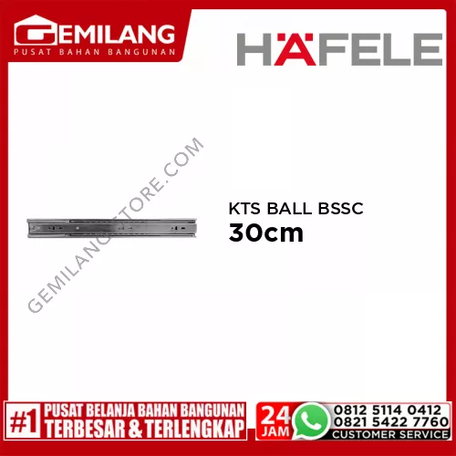 HAFELE KTS BALL BEARING SLIDE SOFT CLOSE GALV 30cm (43224981)