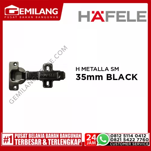 HAFELE HINGE METALLA SM 110 CUP 35mm BLACK (30600008)