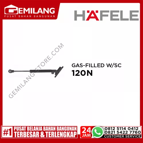 HAFELE GAS-FILLED LID STAY WITH SOFT CLOSE MECHANISM ANTHRACITE 120N (37382374)