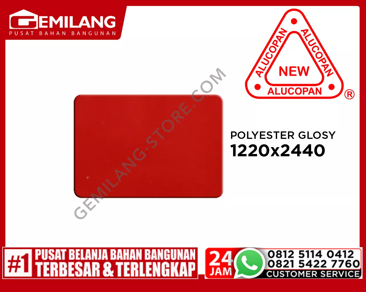ALUCOPAN POLYESTER GLOSSY RED 1220 x 2440