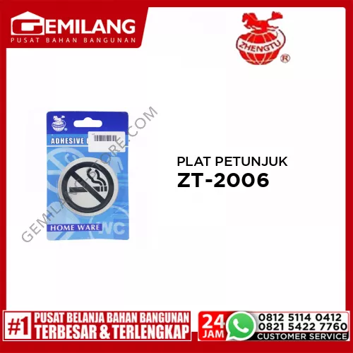PLAT PETUNJUK NO SMOKING ZT-2006 STAINLESS