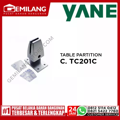 YANE TABLE PARTITION CLAMP TC201C C0B08C 44x71x93mm SILVER ALUMINIUM