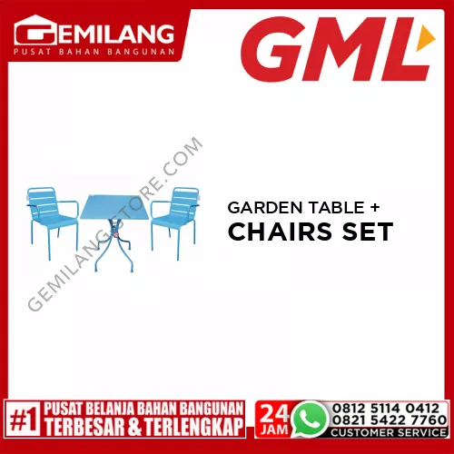 GML GARDEN TABLE 005 + CHAIR BLUE 006/SET (1+2)