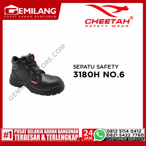 CHEETAH SEPATU SAFETY 3180H MID CUT LACE UP BOOTS NO.6