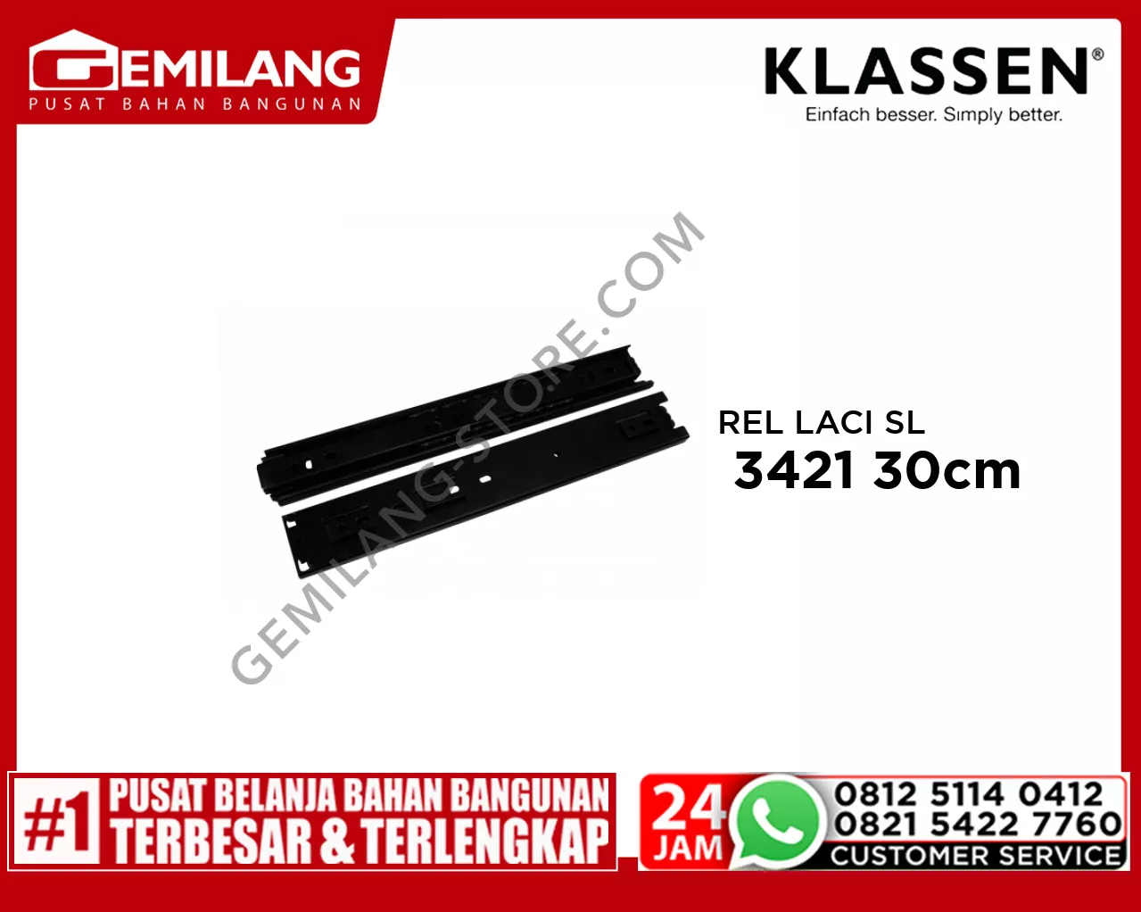 KLASSEN REL LACI HITAM SL 3421 30cm