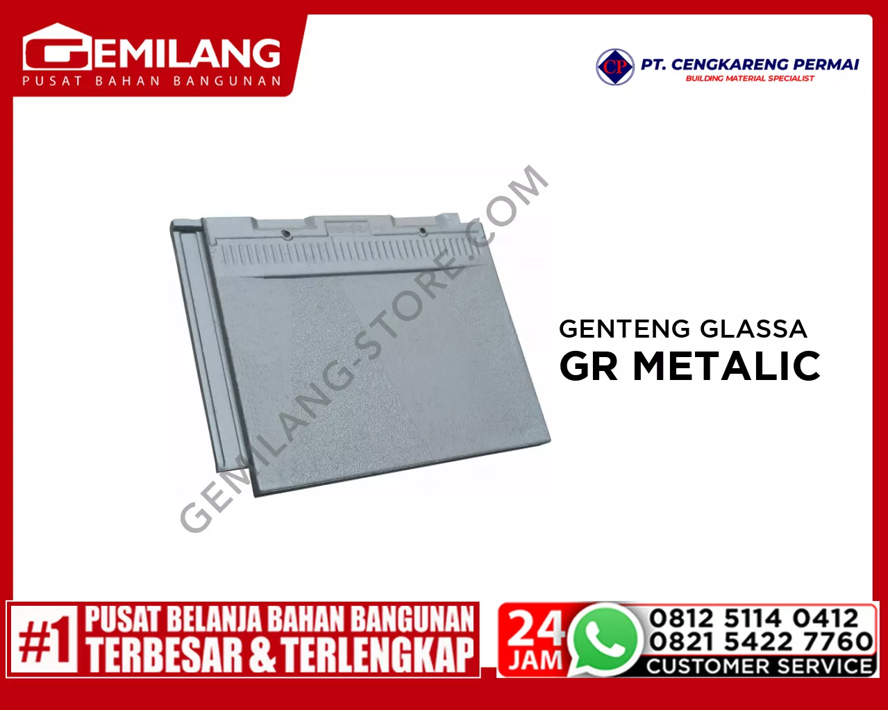 CP GENTENG GLASSA SUNSHINE (4.6 Kg) GREY METALIC