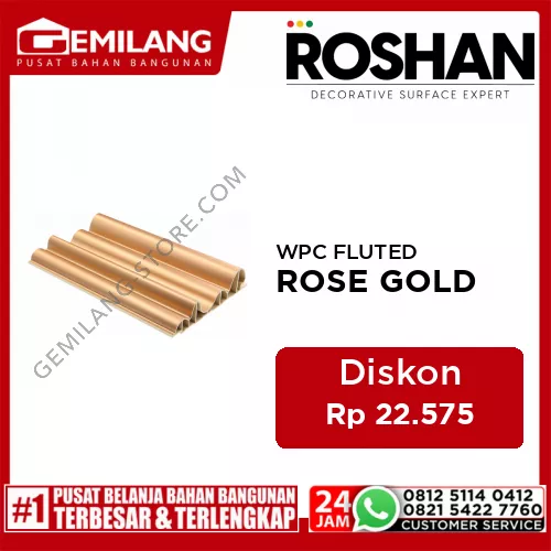 ROSHAN WPC FLUTED PLATINUM WAVE SERIES FOR INDOOR MILLENIUM ROSE GOLD PW-HE02 (2900 x 233 x 53mm)