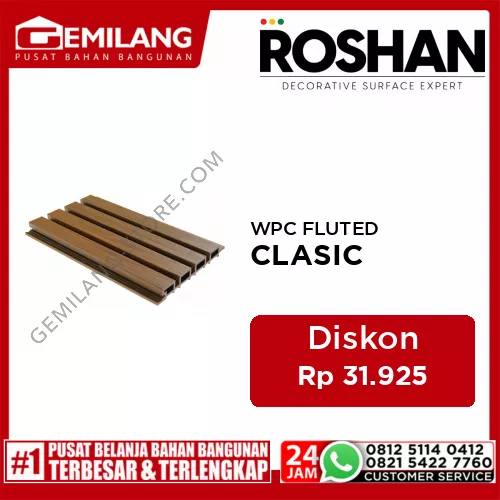 ROSHAN WPC FLUTED PREMIUM FOR OUTDOOR CLASIC OAK (2900 x 219 x 26mm)