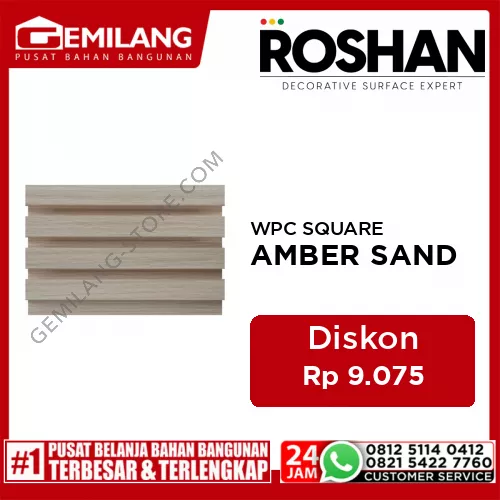 ROSHAN WPC SQUARE FLUTED FOR INDOOR AMBER SAND (2900 x 160 x 20)