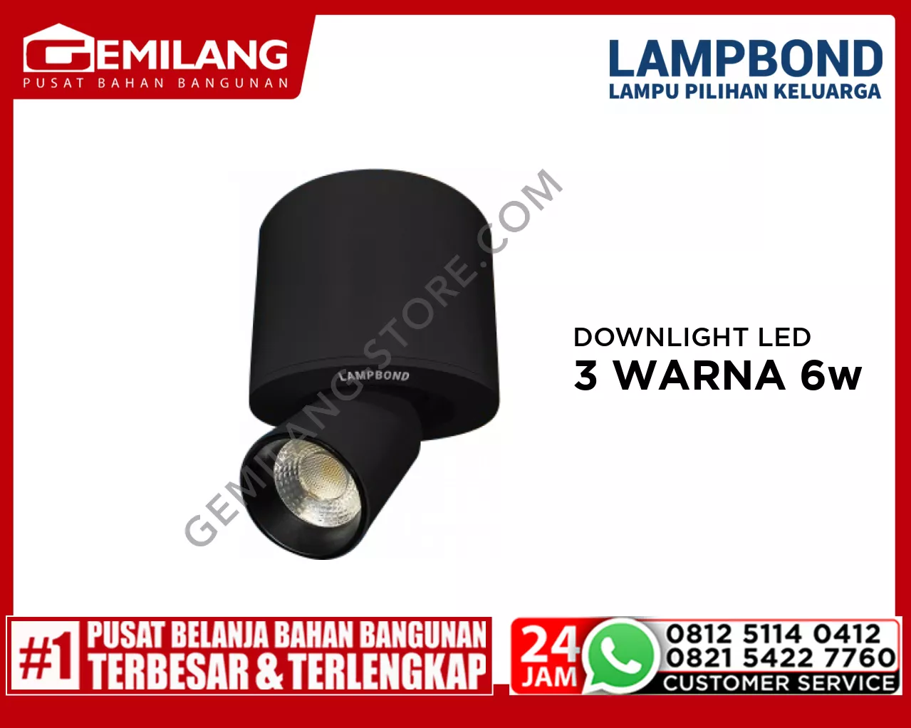 LAMPBOND SPLED6W2INB0703CBK 3 WARNA 6w