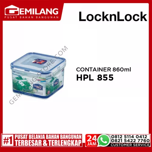 LOCK&LOCK HPL 855 SQUARE TALL FOOT CONTAINER 860ml