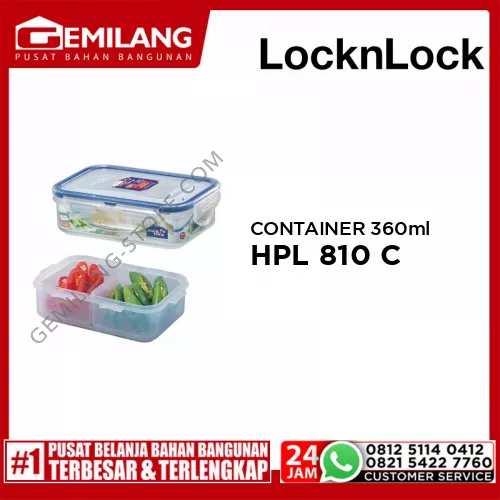 LOCK&LOCK HPL 810 C RECTANGULAR FOOD CONTAINER 360ml