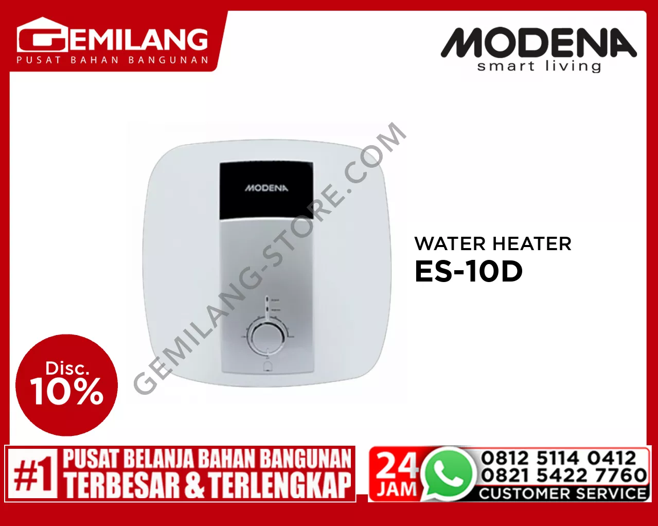 MODENA WATER HEATER ELECTRIC ES-10D