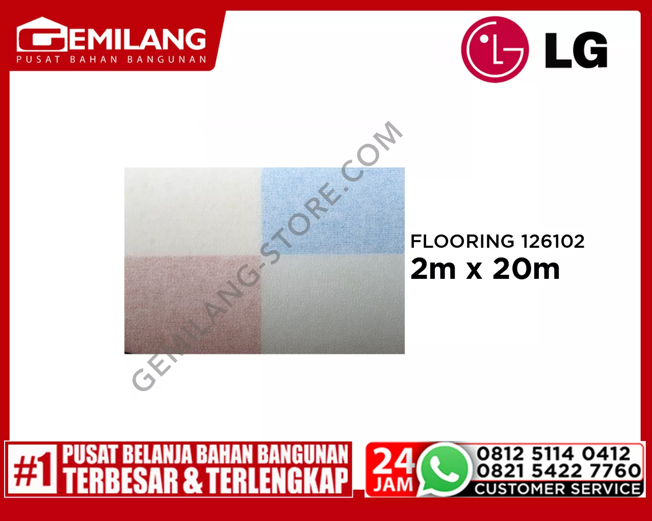 LG FLOORING 1261-02 PVC LAYER DELIGHT 2m x 20m/mtr