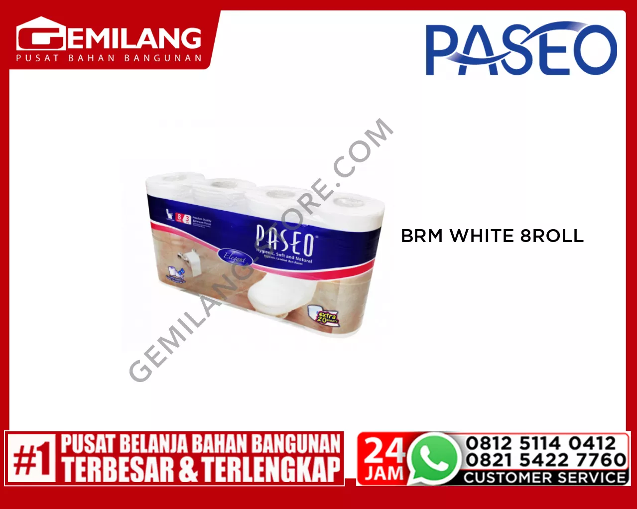 PASEO BRM WHITE 8 ROLL