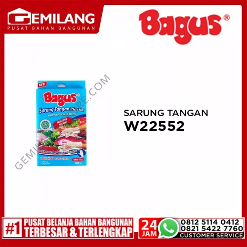 BAGUS SARUNG TANGAN PLASTIK 15 MICRON W22552