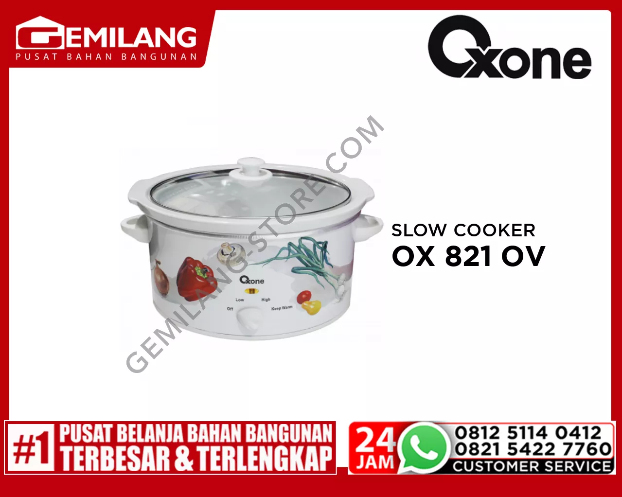 OXONE SLOW COOKER OX 821 OV