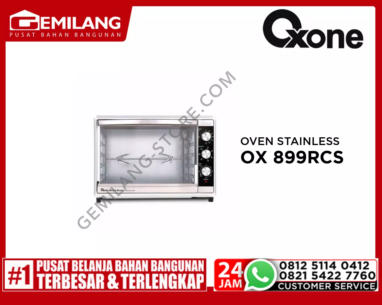 OXONE GIANT OVEN STAINLESS STELL 52ltr OX 899RCS
