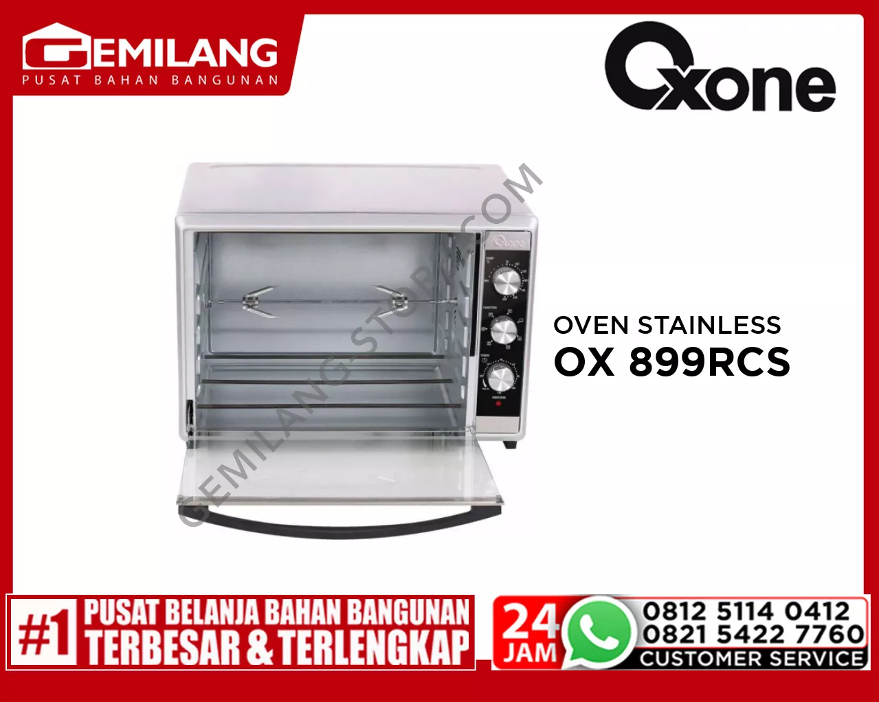 OXONE GIANT OVEN STAINLESS STELL 52ltr OX 899RCS