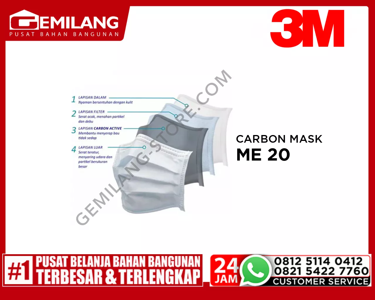 3M NEXCARE EXTRA CARBON MASK ME 20