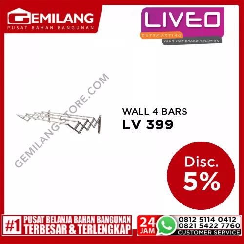 LIVEO WALL 4 BARS STAINLESS STELL DOUBLE BRACKET LV 399