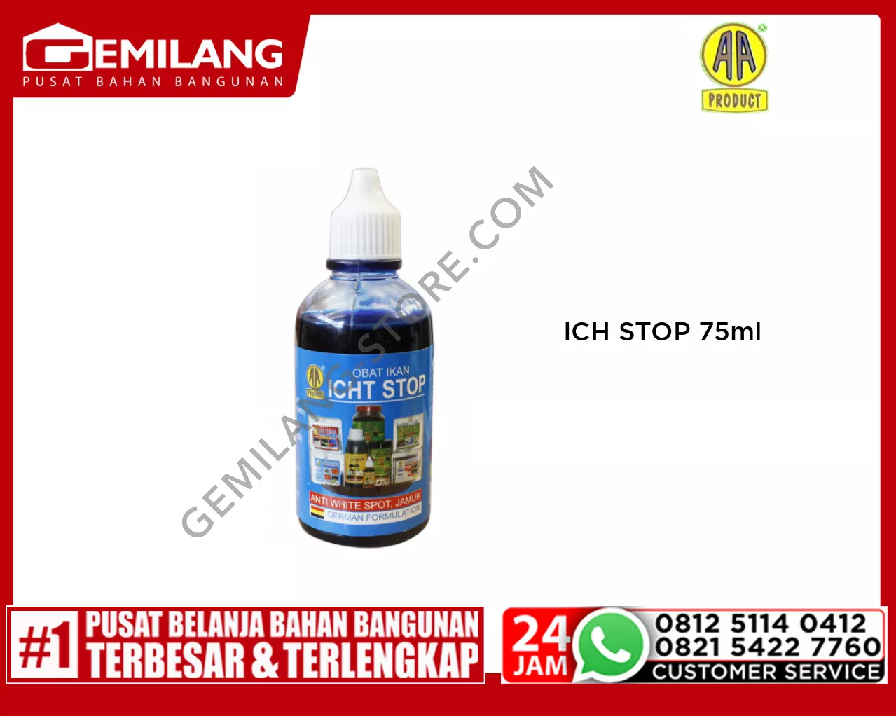 ICH STOP (anti white spot/jamur) 75ml