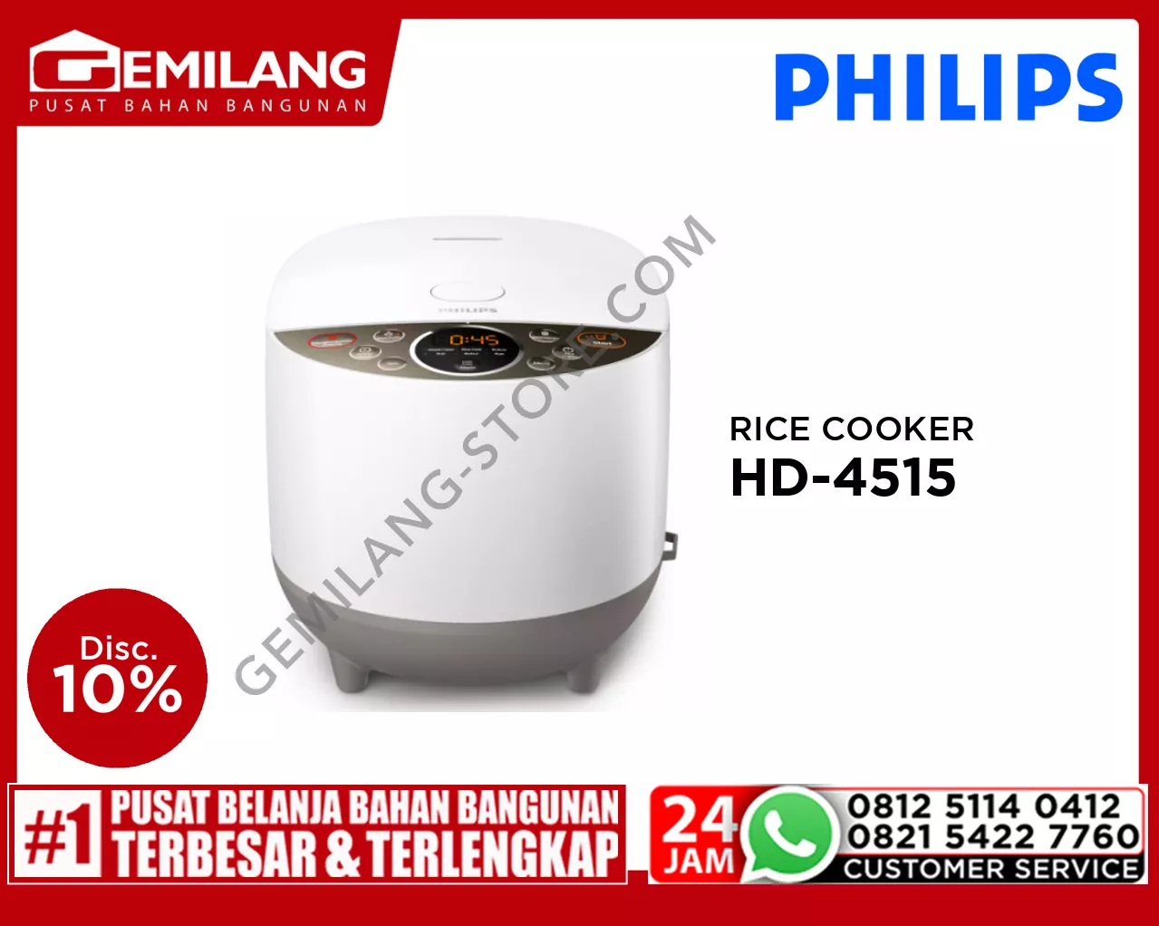 PHILIPS RICE COOKER HD-4515