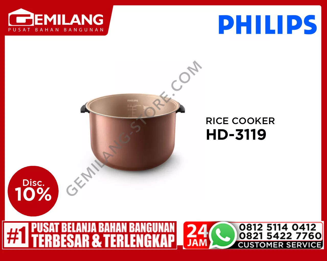PHILIPS RICE COOKER HD-3119