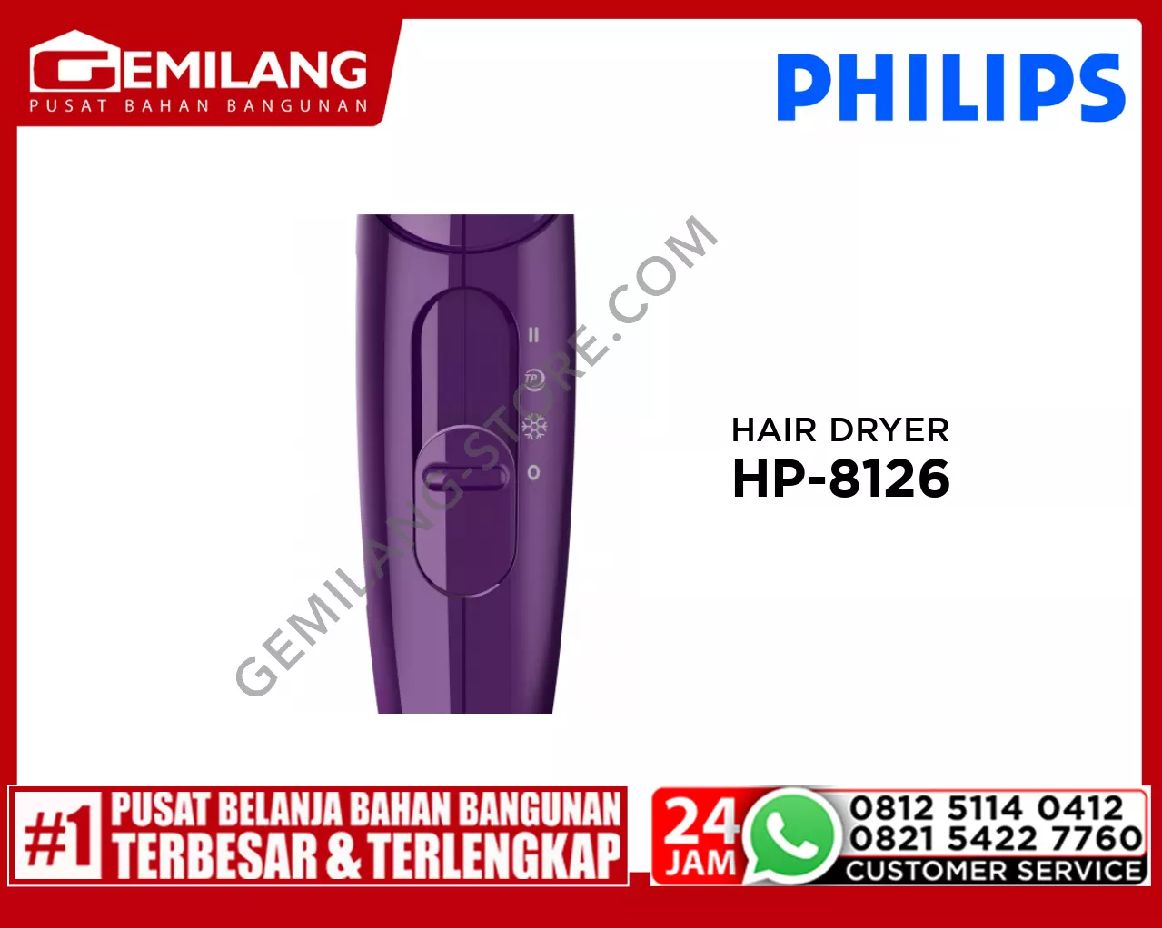PHILIPS HAIR DRYER HP-8126