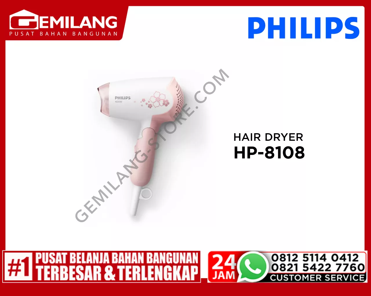 PHILIPS HAIR DRYER HP-8108
