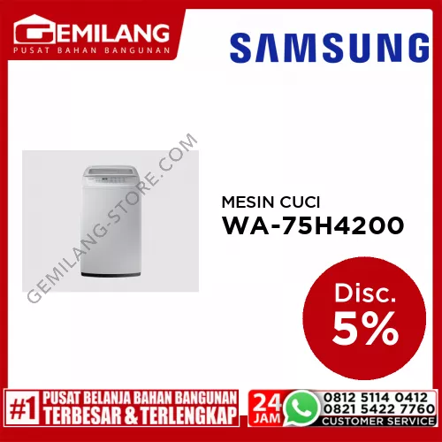 SAMSUNG MESIN CUCI 1 TABUNG WA-75H4200 KAPASITAS 7.5kg 330w (540 x 850 x 560)