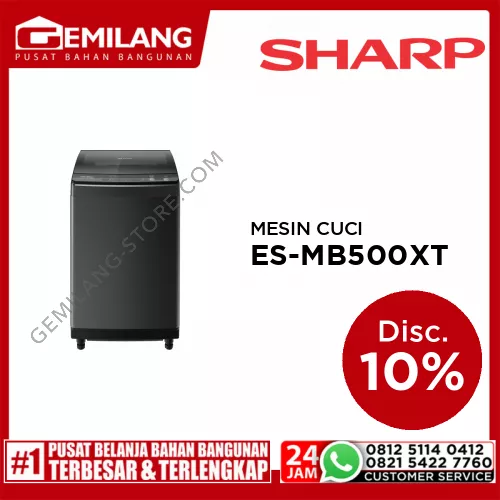 SHARP MESIN CUCI 1 TABUNG ES-MB500XT-SA KAPASITAS 8.5kg 170w (530 x 585 x 956)