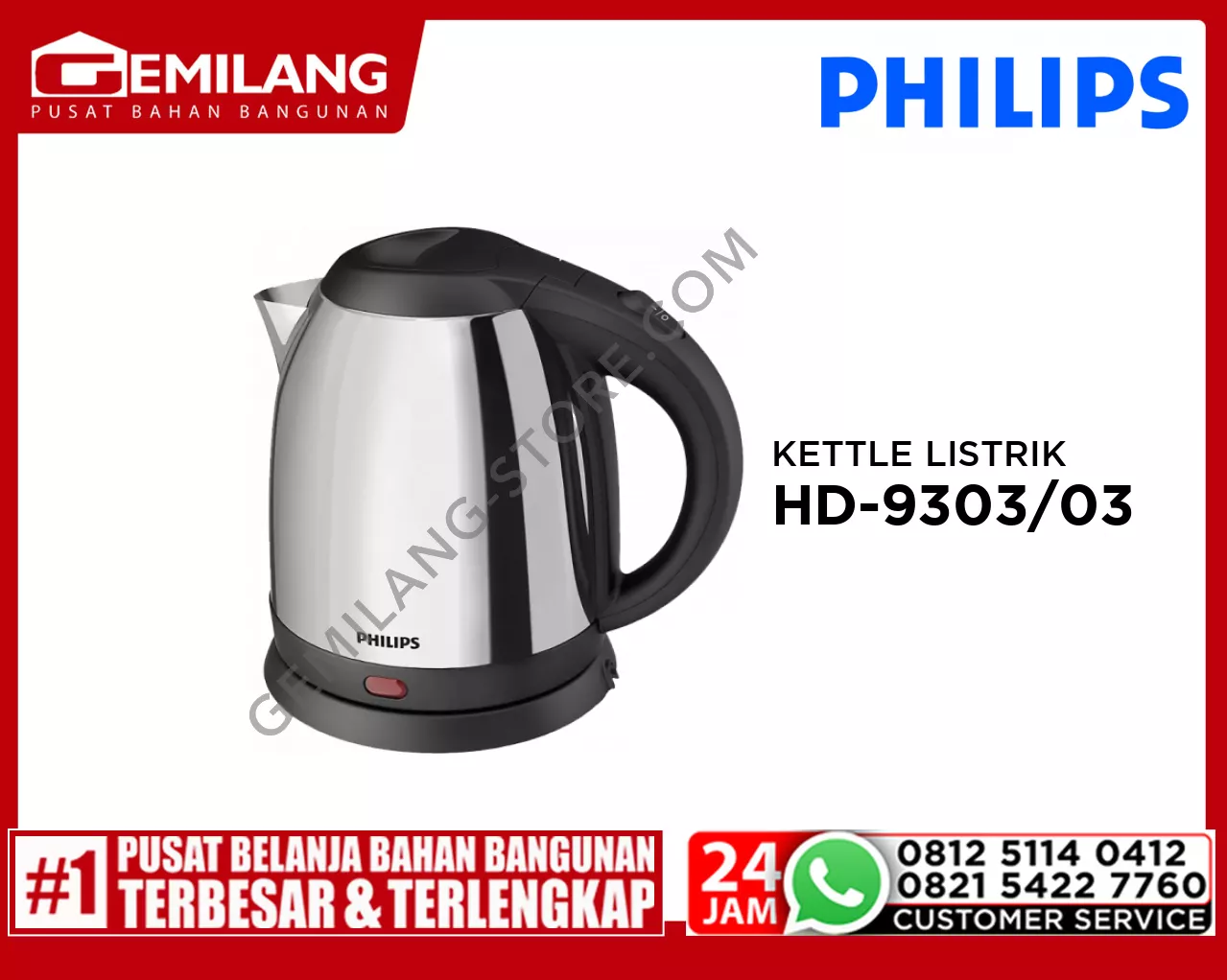 PHILIPS KETTLE LISTRIK HD-9303/03