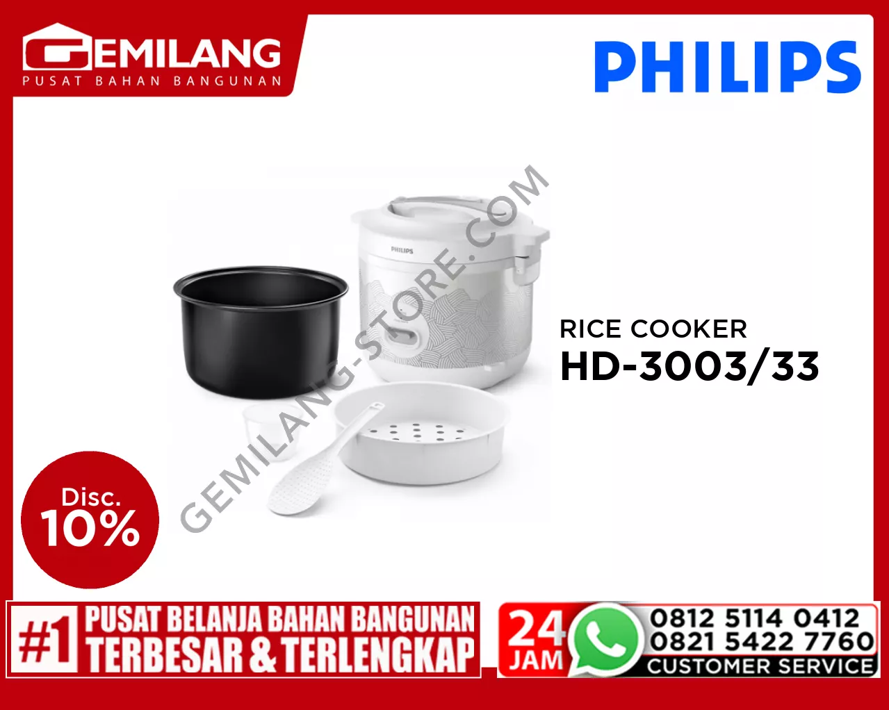 PHILIPS RICE COOKER HD-3003/33