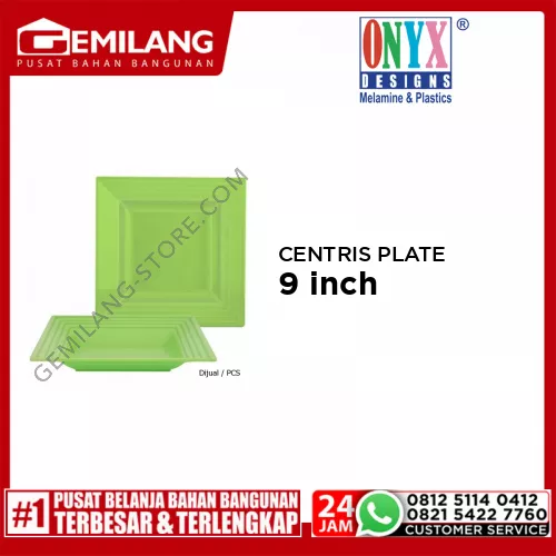 ONYX CENTRIS SQUARRE PLATE LIME CFD09AAE.LGR01 9inch