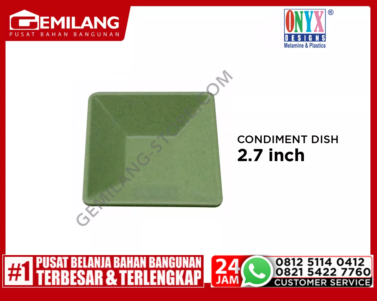 ONYX SQUARE CONDIMENT DISH GES002 2.7inch