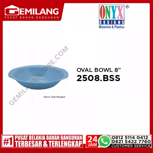 ONYX OVAL BOWL BLUE SAPHIRE STON 2508.BSS 8inch